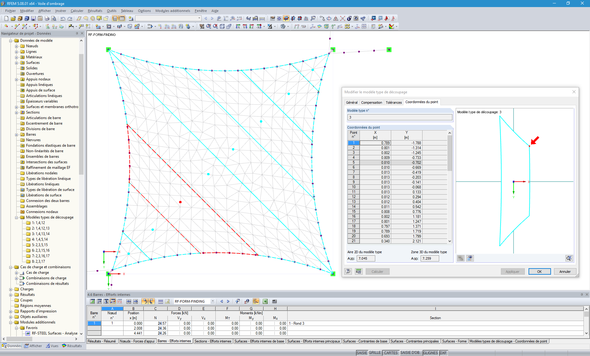Darstellung der Schnittmuster im RFEM-Modell