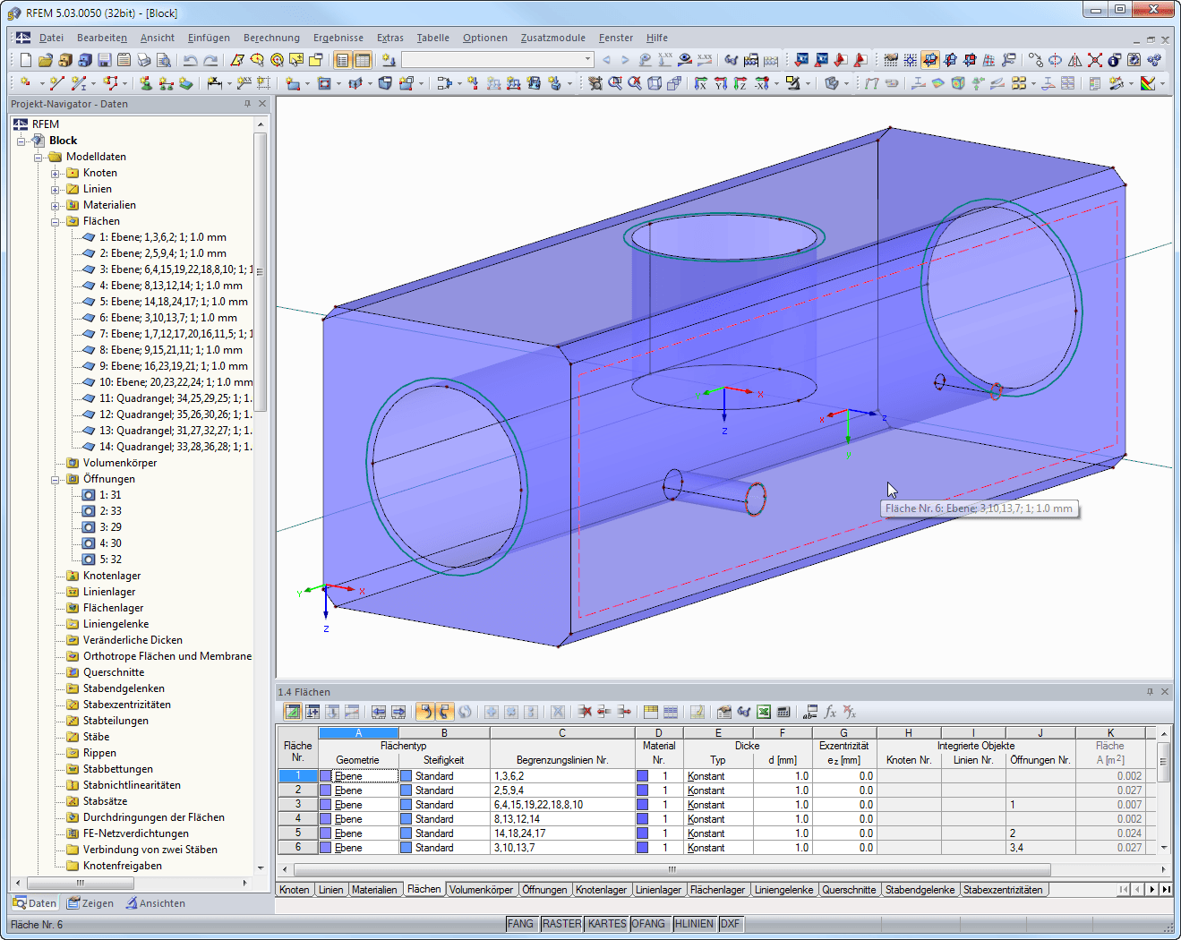 Bloc dans RFEM