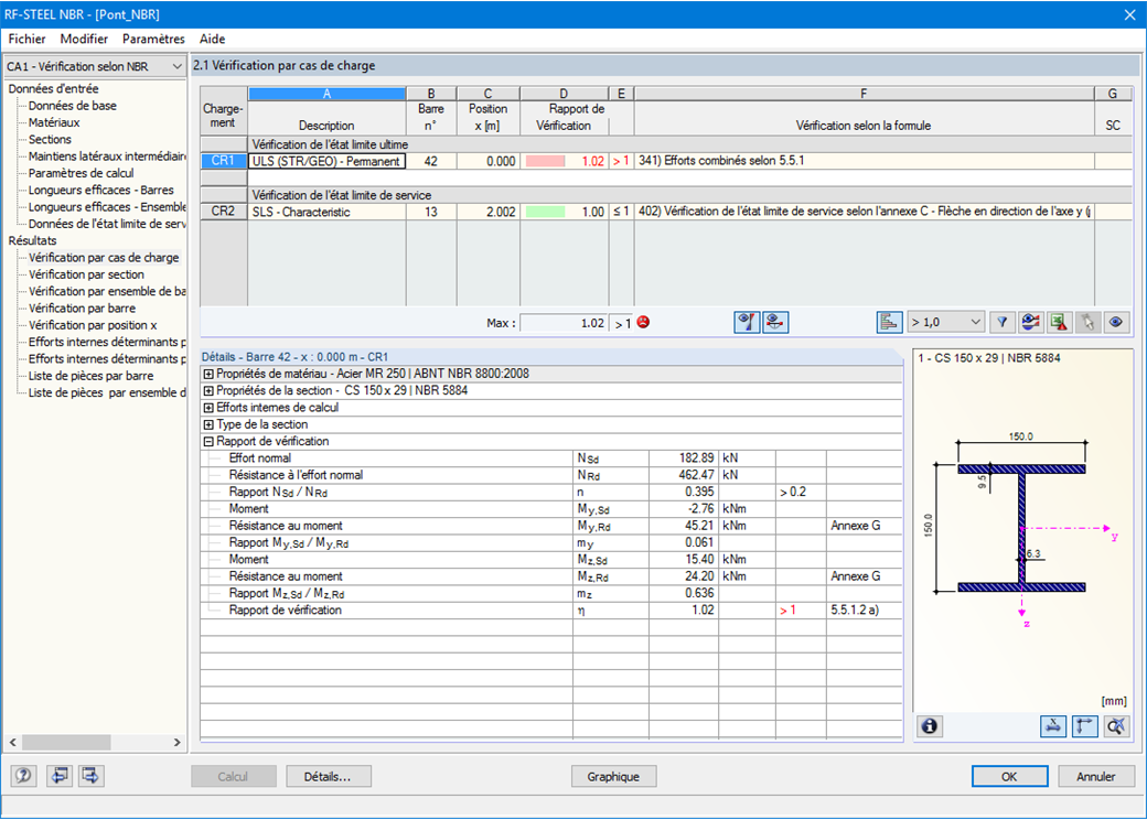 Nachweise lastfallweise