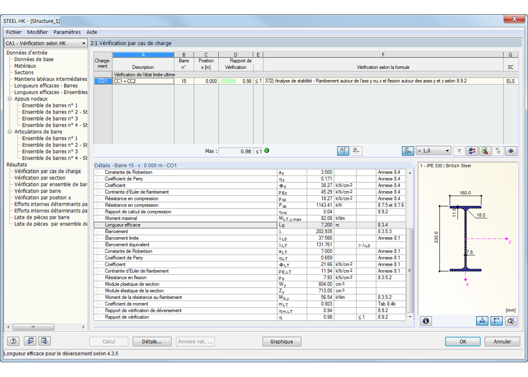 Nachweise lastfallweise