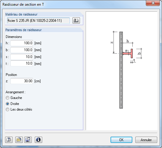 Eingabe einer T Beulsteife