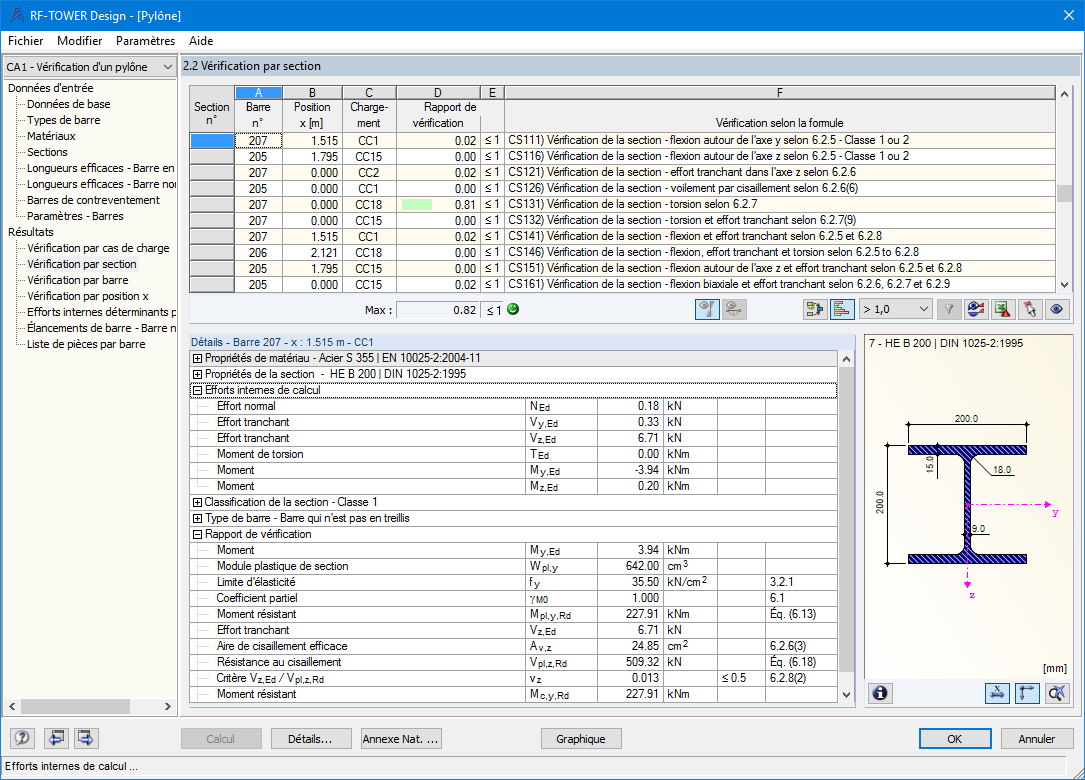 2.2 Vérification par section
