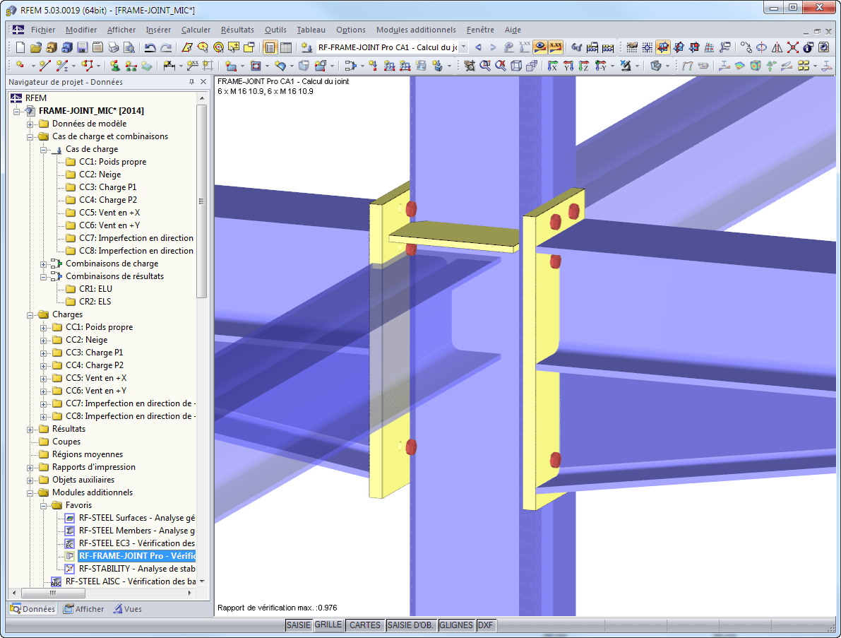 Connexion dans modèle de RFEM
