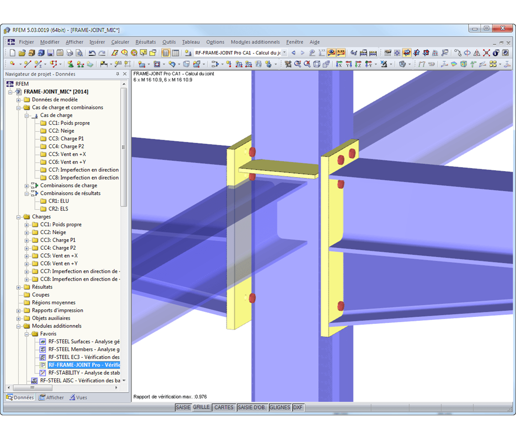 Connexion dans modèle de RFEM