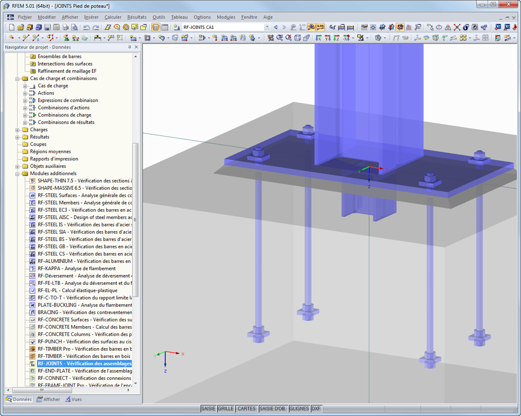 Visualisierung des Fußpunktes in RFEM