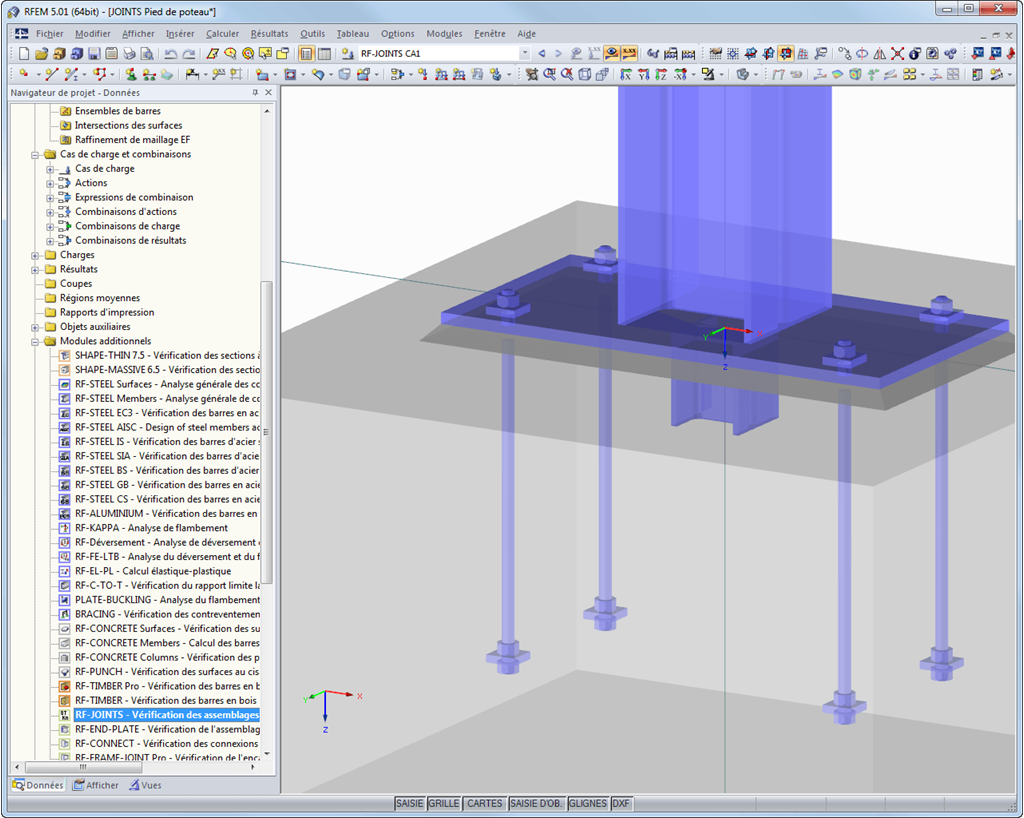 Visualisierung des Fußpunktes in RFEM