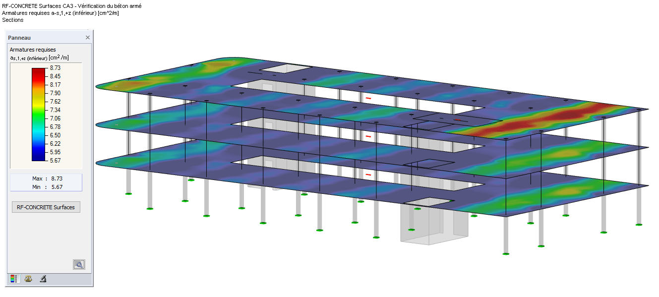 RF-BETON Flächen - Grafische Ergebnisausgabe am Gesamtmodell
