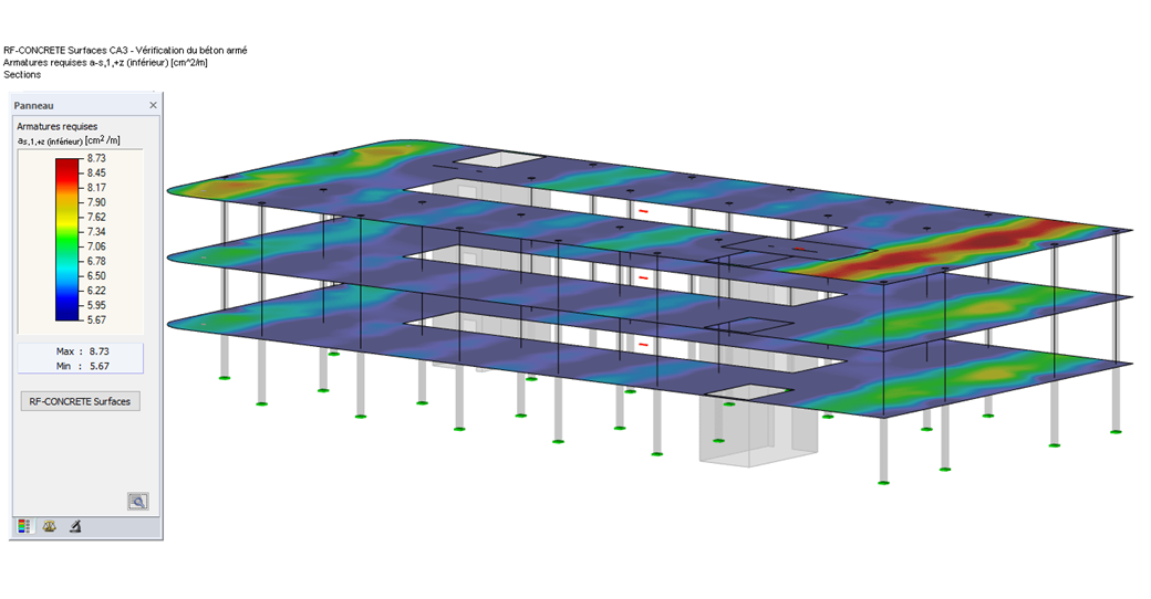 RF-BETON Flächen - Grafische Ergebnisausgabe am Gesamtmodell