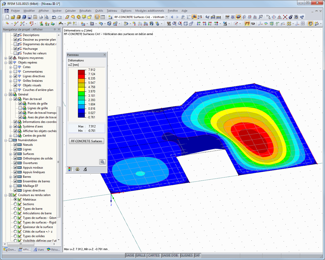 Affichage des déformations dans RFEM