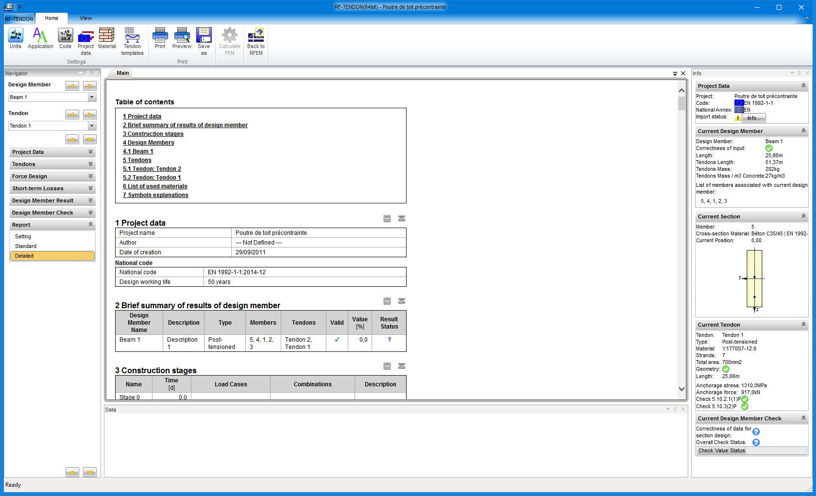 RF-TENDON - Ausdruckprotokoll