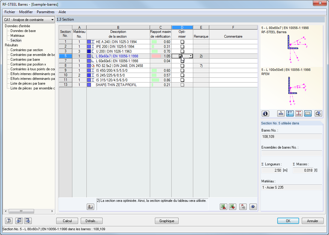 Optimierungsmöglichkeit von Querschnitten