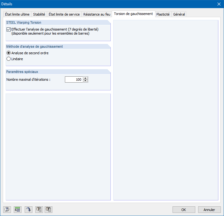 Activation du module additionnel RF-/STEEL Warping Torsion  dans RF-/STEEL EC3