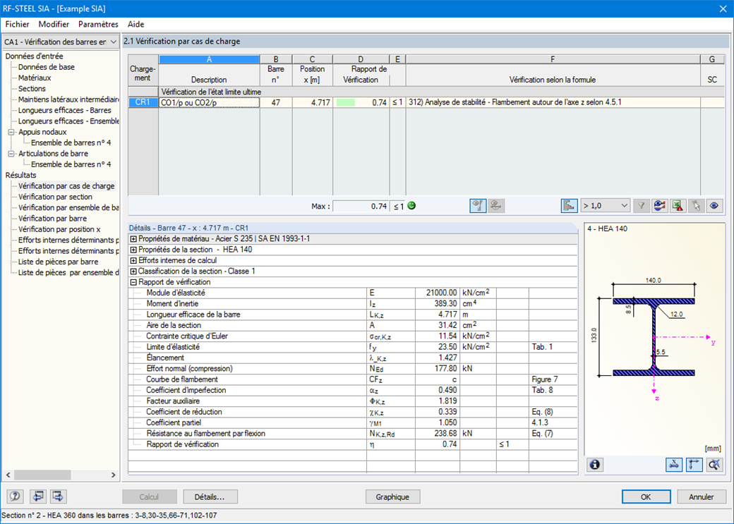 Nachweise lastfallweise