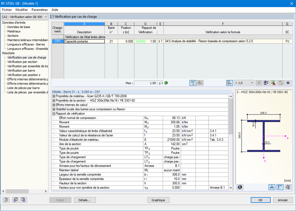 Nachweise lastfallweise
