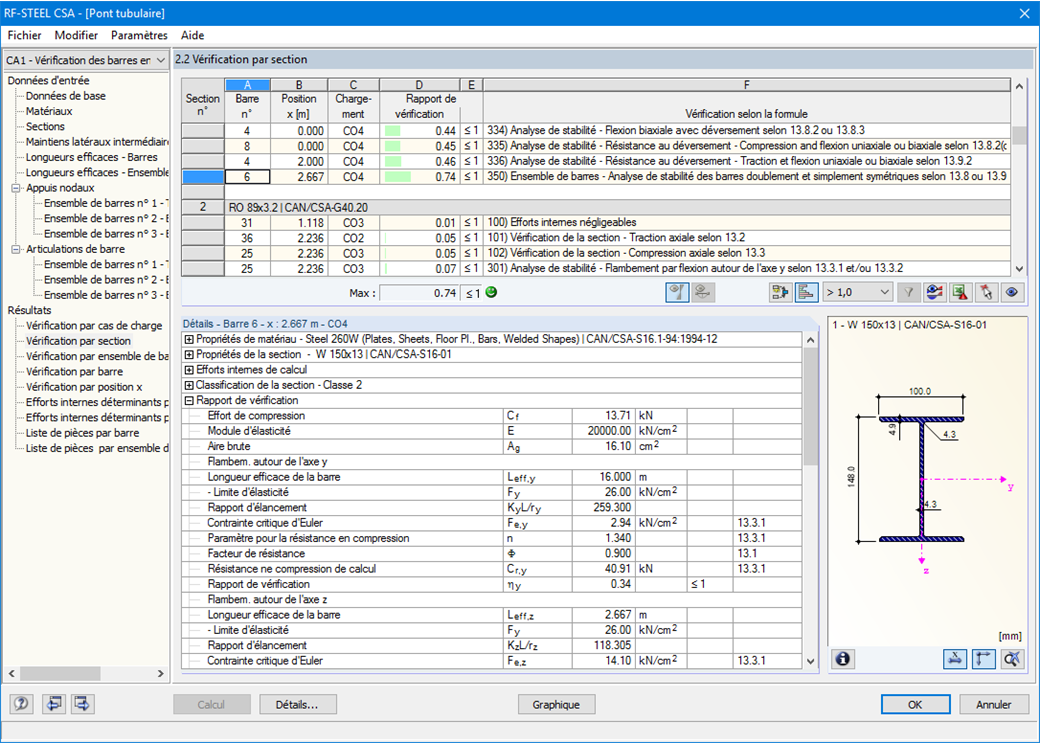 Maske 2.2 Nachweise querschnittsweise