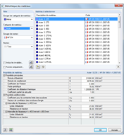 Materialbibliothek mit berechnungs- und bemessungsrelevanten Kennwerten