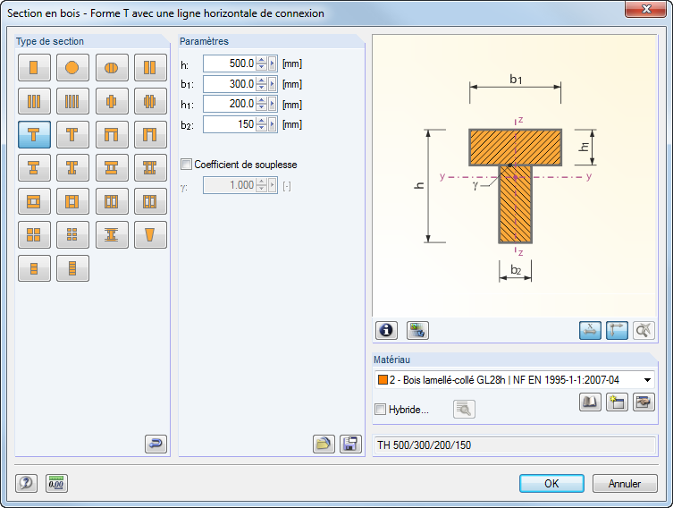Eingabe eines zusammengesetzten T-Querschnittes