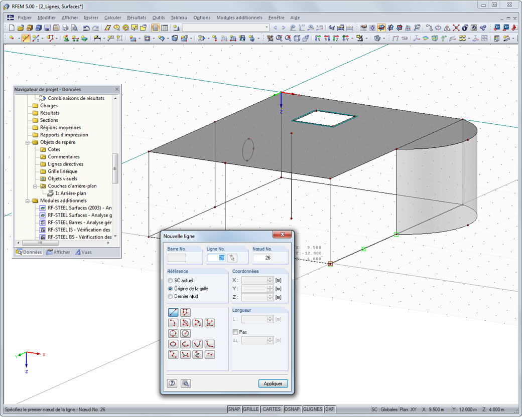 Grafische Modellierung über Hintergrund-Folien