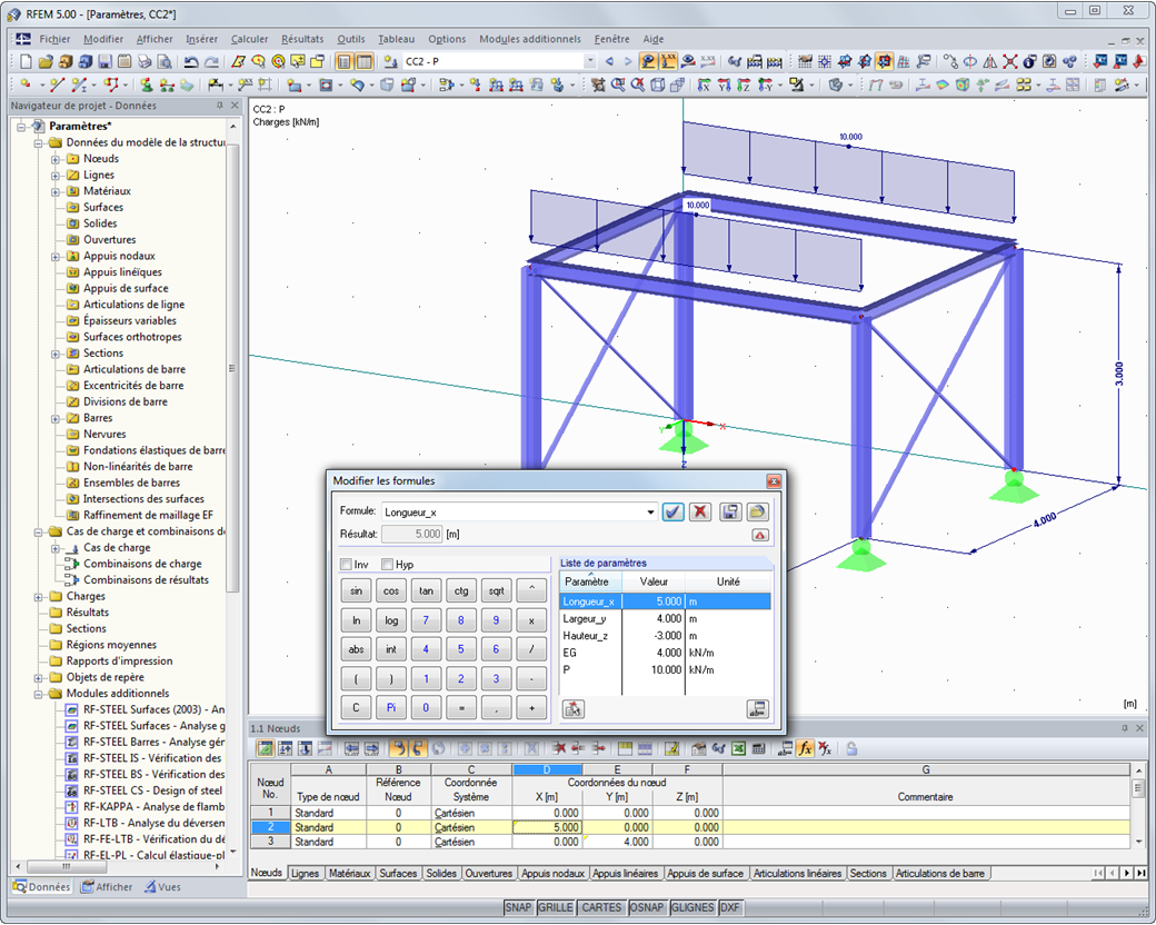 Formeleditor mit Parameterliste