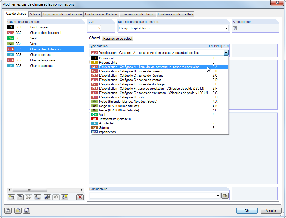 Zuordnung der Einwirkungstypen zu den Lastfällen