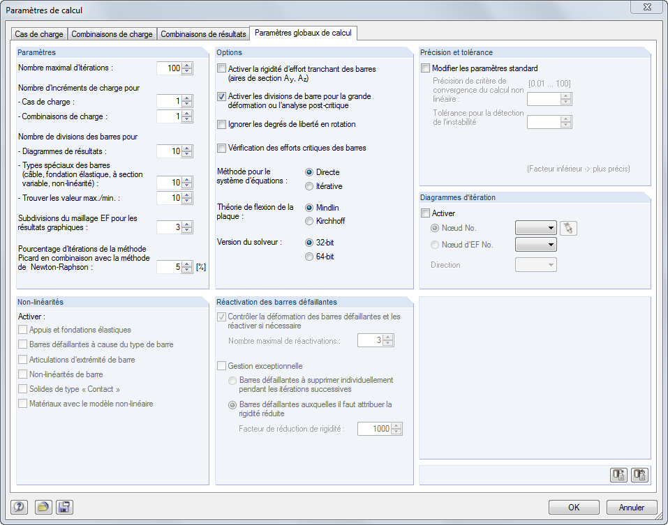 Globale Berechnungsparameter