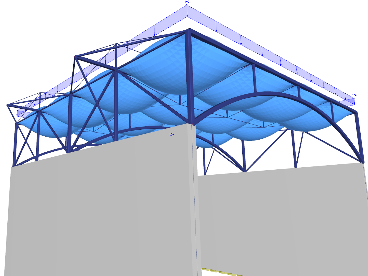 Toiture à coussins gonflables en ETFE