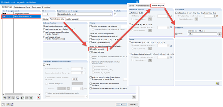 Option « Désactiver » dans RSTAB