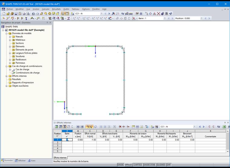 Tableau 3.1 Efforts internes