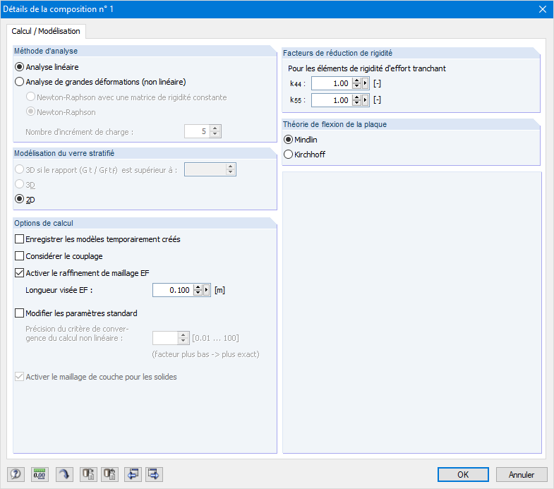 Détails sur la composition des couches