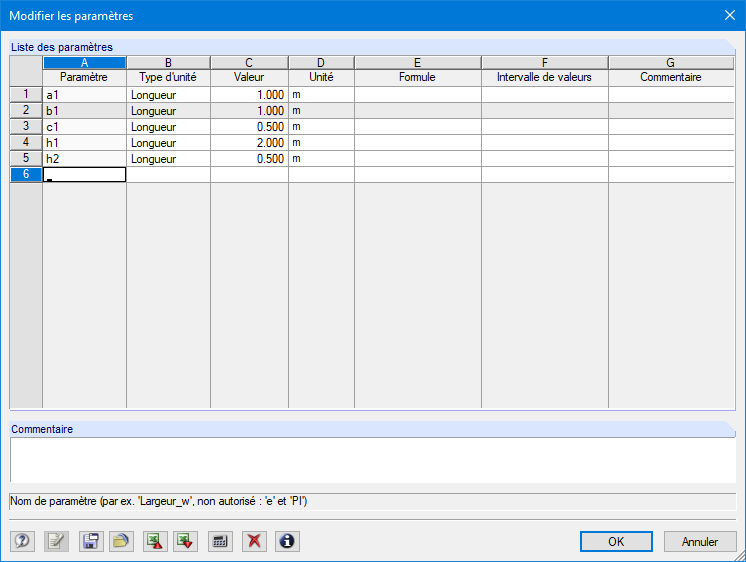 Erstellen der Parameter