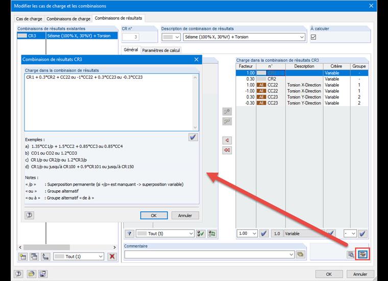 Kombinationsregeln der Ergebniskombination Erdbeben + Torsion