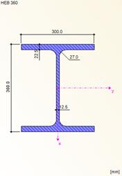 Section HEB 360 en acier S235