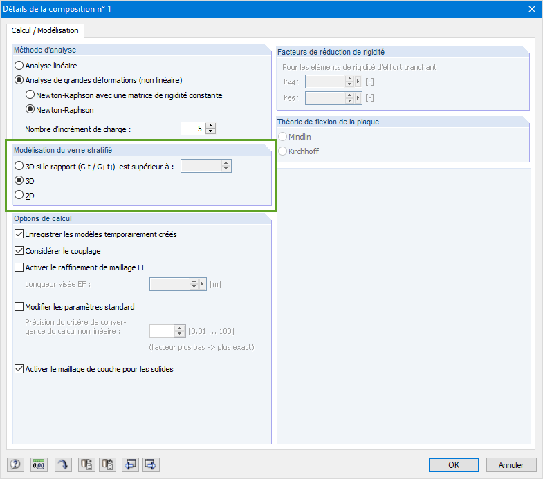 Paramètres et options