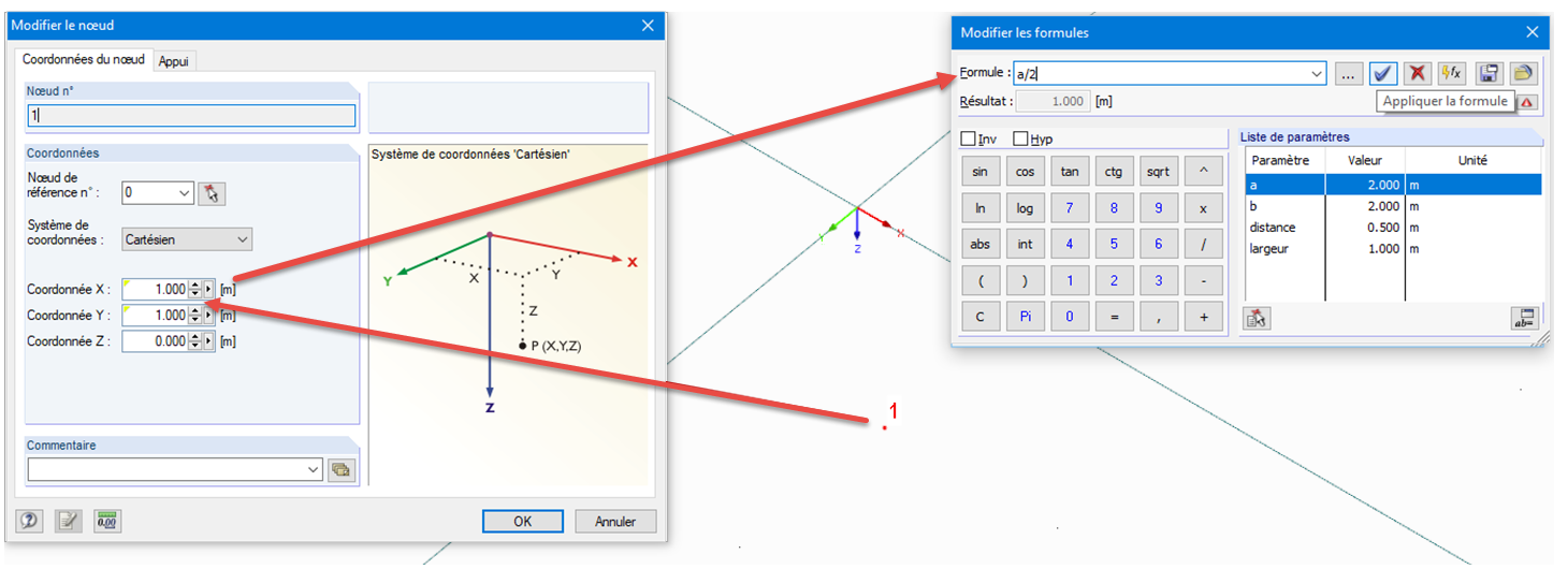 Définition des nœuds 1 à 4