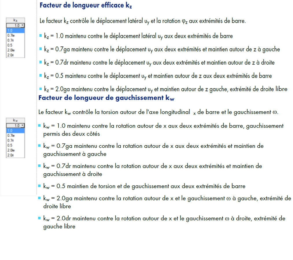 Longueur efficace et facteurs de longueur de gauchissement