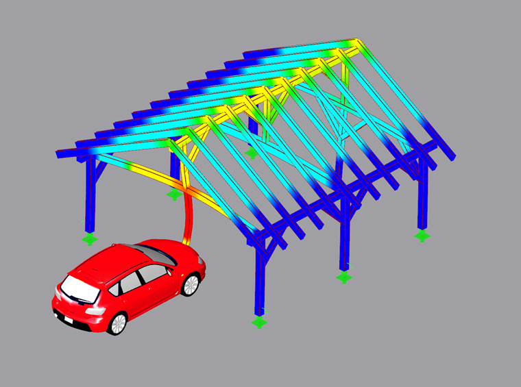 Collision d’une voiture sur un carport