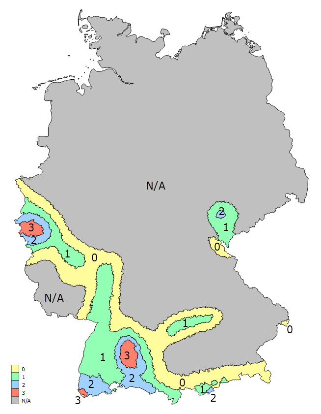 Carte des zones sismiques