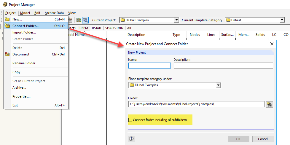 Connecter le dossier