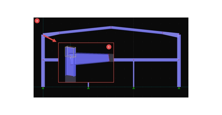 Portiques d’une halle comme base pour un modèle de surface