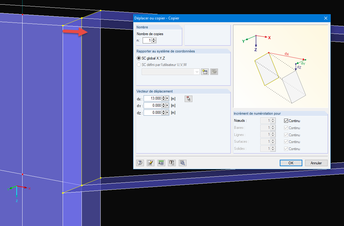 Création du nœud pour la platine d’about sur la poutre