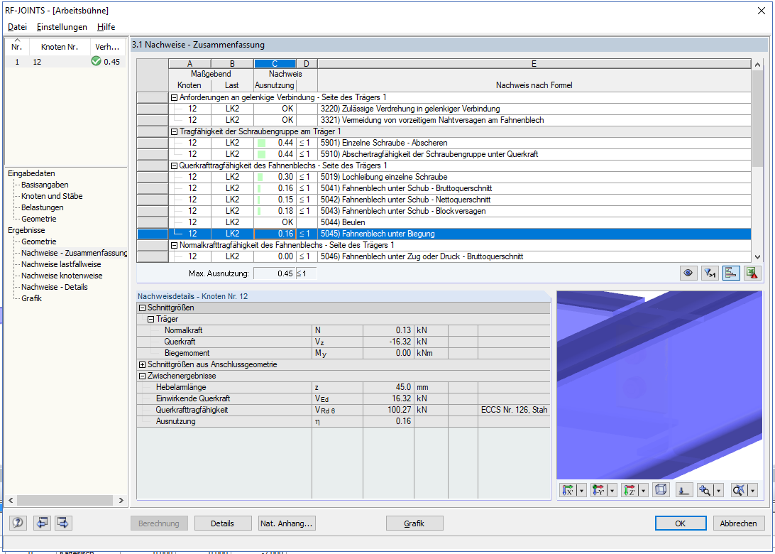 Calcul avec RF -JOINTS Steel - Pinned