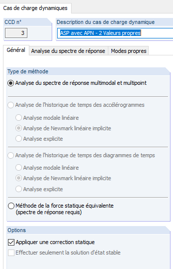 Activation de l’analyse ZPA dans DYNAM Pro – Forced Vibrations