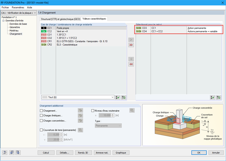 Sélection du chargement