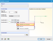 Boutons du menu déroulant de la boîte de dialogue "Modifier le nœud"