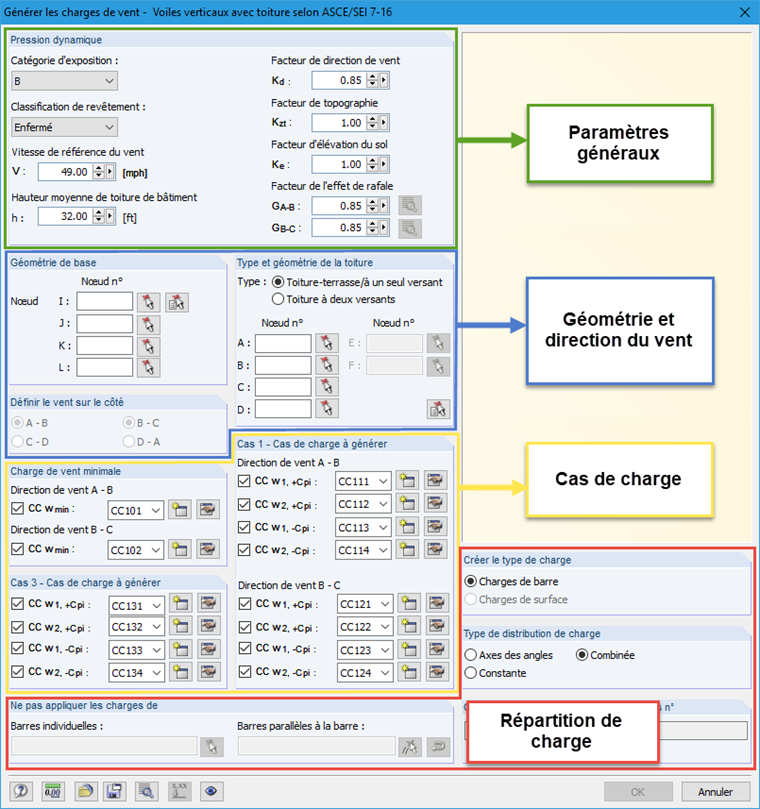 Dialog 'Windlasten nach ASCE/SEI 7-16 generieren'