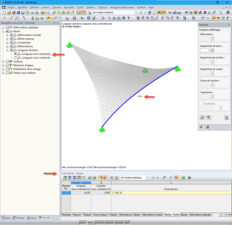 Sortie de la longueur de câble