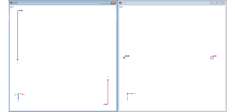 Affichages différents d’une charge concentrée