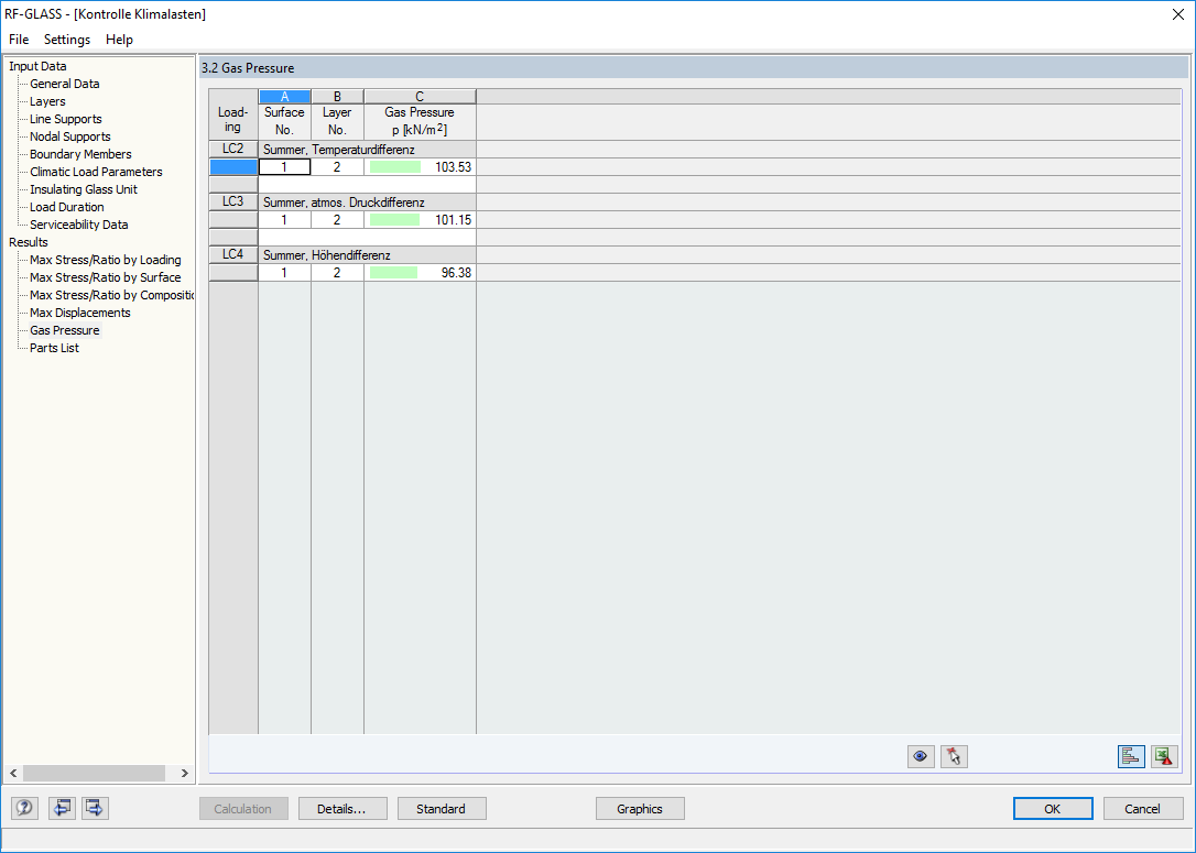 Calcul de la pression de gaz RFEM