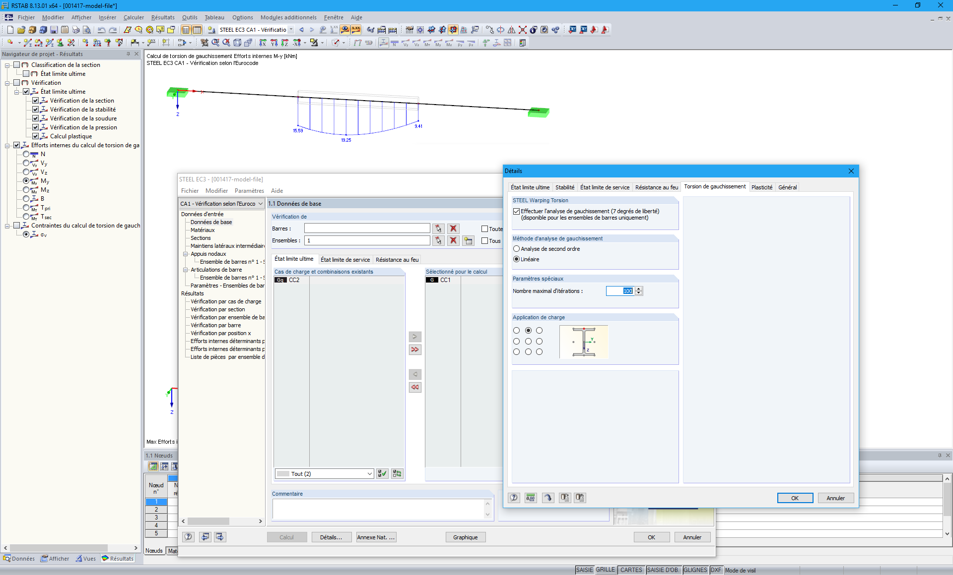 3 - Extension RF-/STEEL Warping Torsion du module RF-/STEEL EC3