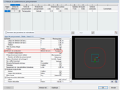 Fenêtre 1.5 avec définition du composant pour la vérification de la résistance au poinçonnement